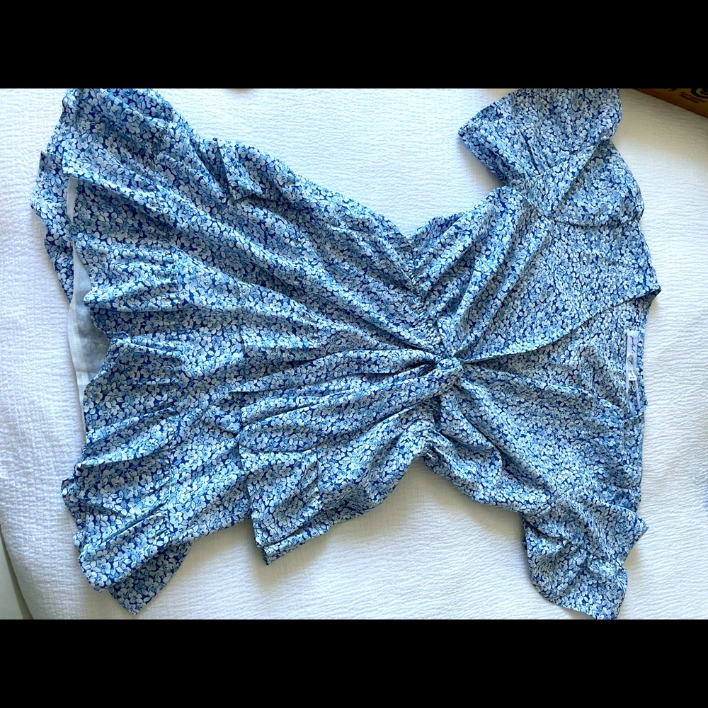 Worn once from petal and pup, tie front layered mini dress